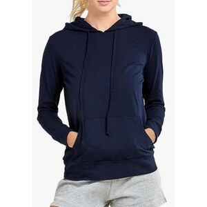 Sofra Pullover Kangaroo Pouch Hoodie Navy Size M